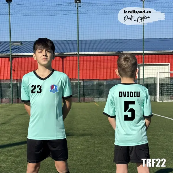 Tricou fotbal copii si adulti INEDIT SPORT personalizabil TRF22 4XS, Verde deschis