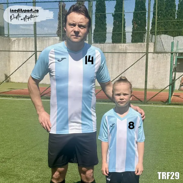 Tricou fotbal copii si adulti JOMA personalizabil TRF29 XL, Albastru Deschis