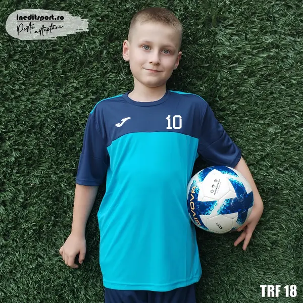 Tricou fotbal copii si adulti JOMA WINNER personalizabil TRF18 3XS, Albastru Deschis