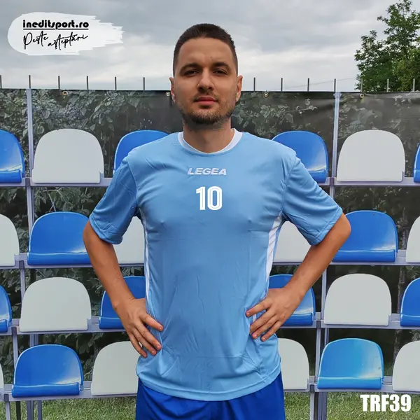Tricou fotbal copii si adulti LEGEA personalizabil TRF39 M, Albastru Deschis