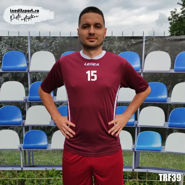 Tricou fotbal copii si adulti LEGEA personalizabil TRF39 M, Visiniu