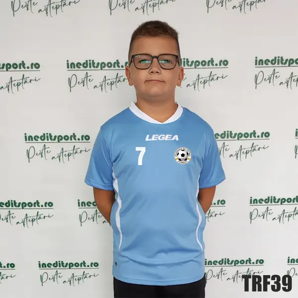 Tricou fotbal copii si adulti LEGEA personalizabil TRF39 S, Albastru Deschis