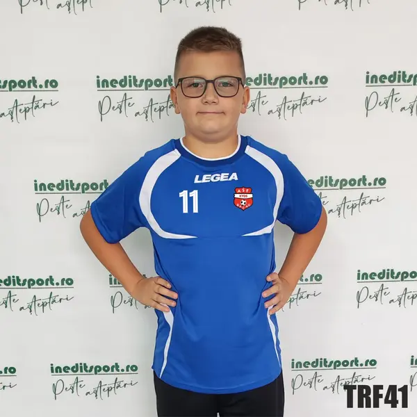 Tricou fotbal copii si adulti LEGEA personalizabil TRF41 2XS, Albastru