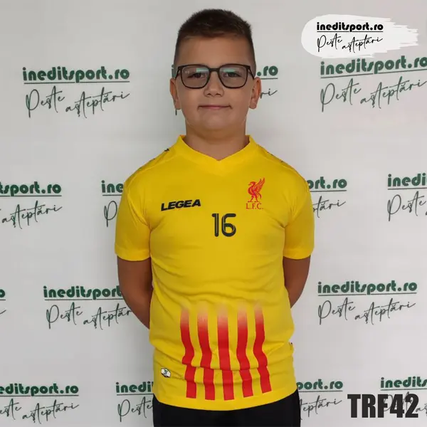 Tricou fotbal copii si adulti LEGEA personalizabil TRF42 2XS, Galben