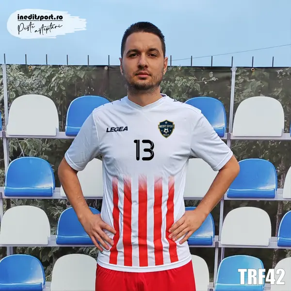 Tricou fotbal copii si adulti LEGEA personalizabil TRF42 L, Alb