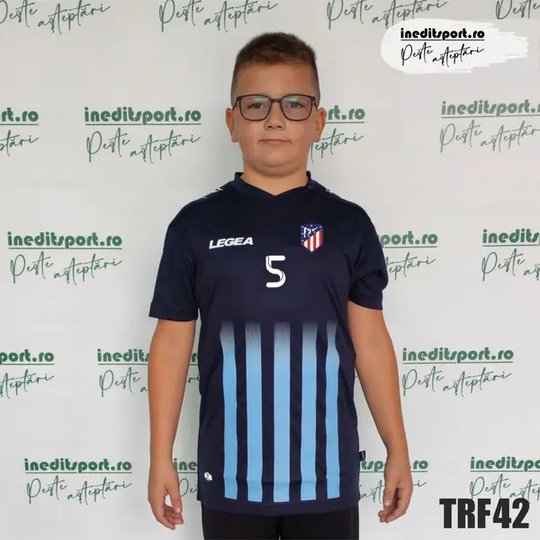 Tricou fotbal copii si adulti LEGEA personalizabil TRF42 S, Bleumarin