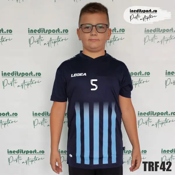 Tricou fotbal copii si adulti LEGEA personalizabil TRF42 XS, Bleumarin