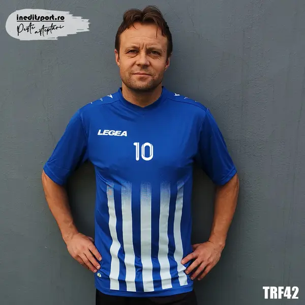 Tricou fotbal copii si adulti LEGEA personalizabil TRF42 XXL, Albastru