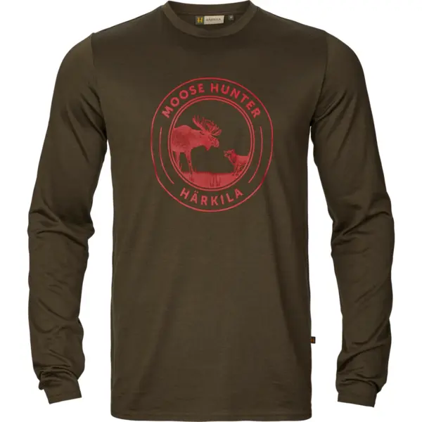 Tricou Game L/S Willow Green Moose