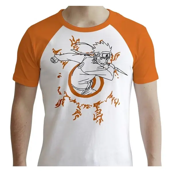 Tricou Naruto Shippuden - White & Orange - XL