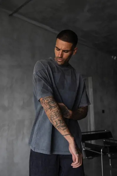 TRICOU OVERSIZE 77 FASHION ANTRACIT TSBI12(1826) (MĂRIME: L)