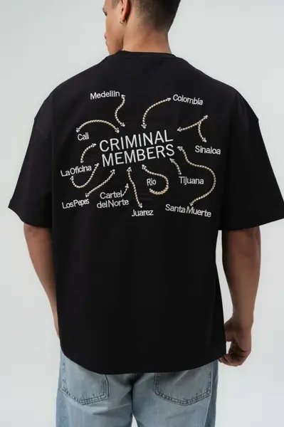 TRICOU OVERSIZE CRIMINAL MEMBERS – BLACK TSES10(238) (MĂRIME: M)