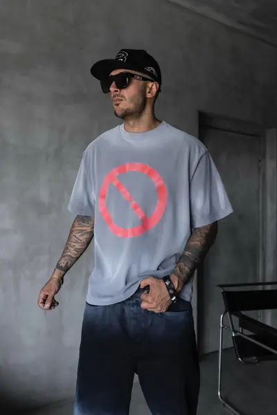 TRICOU OVERSIZE FORBIDDEN GREY TSBI15(1871) (MĂRIME: M)