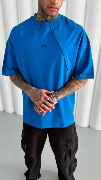TRICOU OVERSIZE MCH BLUE TSMH14(M25-60) (MĂRIME: M)