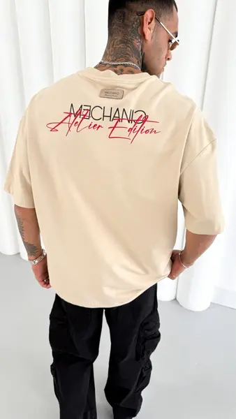 TRICOU OVERSIZE MECHANIC ATILER BEIGE TSMH7(M25-37) (MĂRIME: XL)