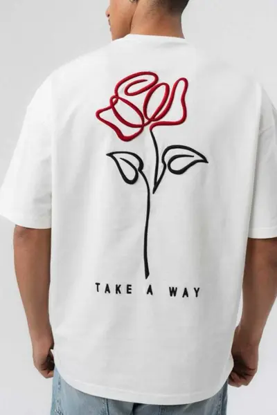 TRICOU OVERSIZE TAKE A WAY ROSE – WHITE TSES13(230) (MĂRIME: S)