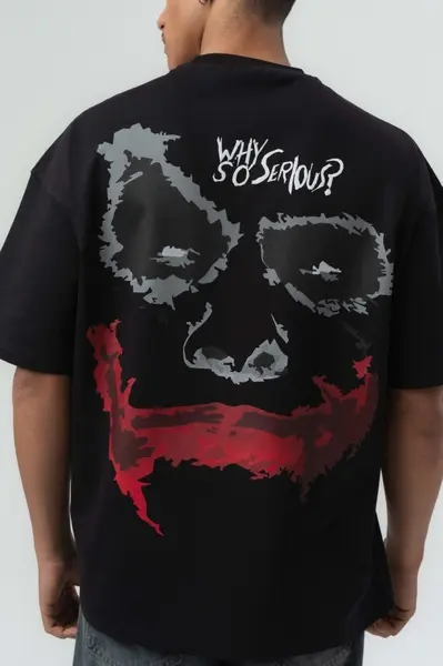 TRICOU OVERSIZE WHY SO SERIOUS – BLACK TSES12(251) (MĂRIME: L)