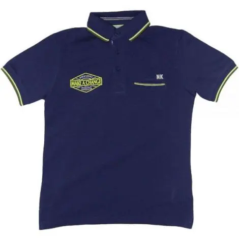 Tricou polo bleumarin cu maneca scurta si imprimeu (6140), 10 ani 140 cm