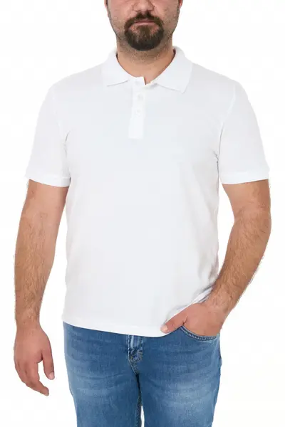 Tricou polo clasic, big size, Patrik, alb (Marime tricou: 4XL)