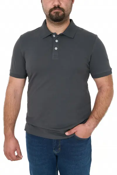 Tricou polo clasic, big size, Patrik, gri inchis (Marime tricou: 3XL)