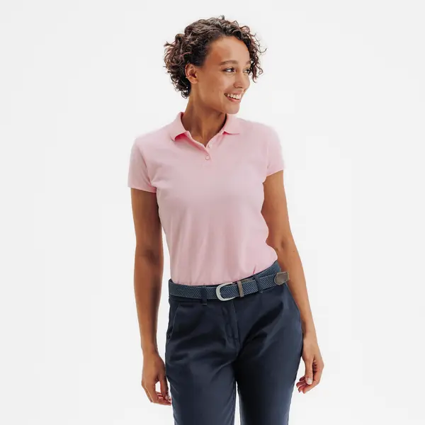 Tricou Polo de golf 100% bumbac MW100 Roz Damă