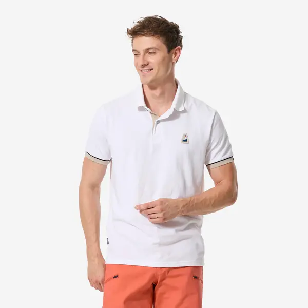 Tricou Polo navigație Sailing 100 Alb Bărbați