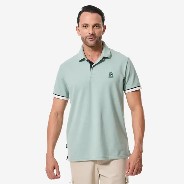 Tricou polo navigație Sailing 100 Kaki Bărbați