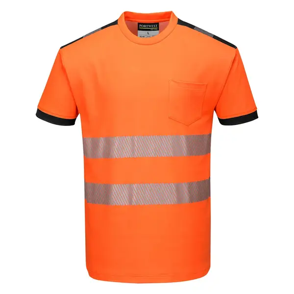 Tricou protectie reflectorizant portocaliu/negru Portwest Hi-Vis Marime 5XL Tricou protectie reflectorizant portocaliu/negru Portwest Hi-Vis Marime 5XL