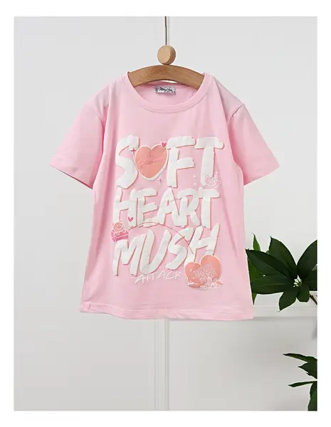 Tricou Soft Heart, model roz
