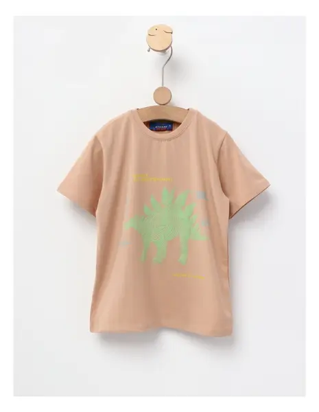 Tricou Stegosaurus, model bej