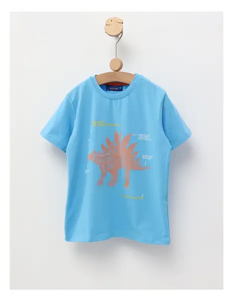 Tricou Stegosaurus, model blue