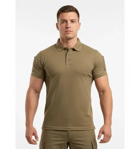 Tricou tactic polo quickdry MIL-TEC coyote - L