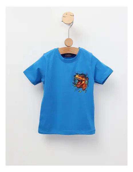 Tricou Tiranozaur REX, model albastru