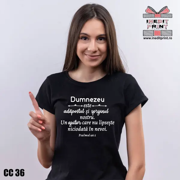 Tricou Verset Psalmul 46:1 CC36 -