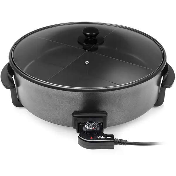 TRISTAR Tigaie electrica multifunctionala Tristar PZ-9145 XXL, capacitate 7.5 L, putere 1500 W, diametru 40 cm, Negru