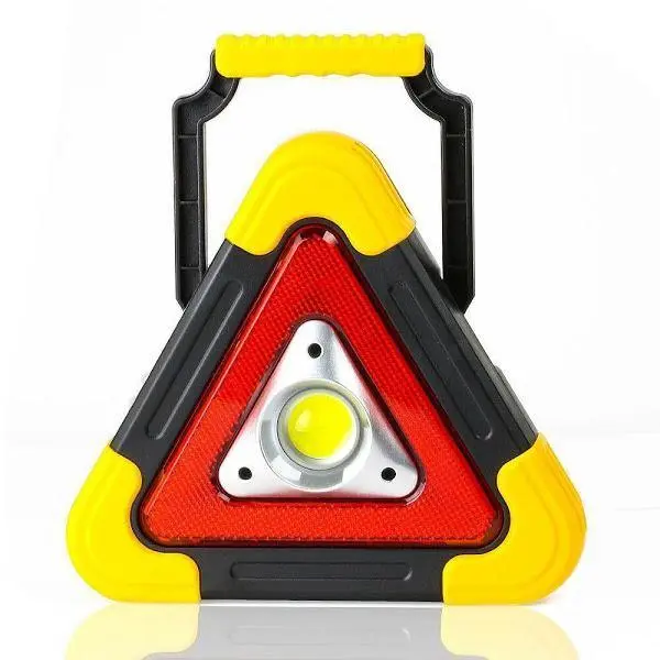 Triunghi reflectorizant LED cu incarcare solara si USB