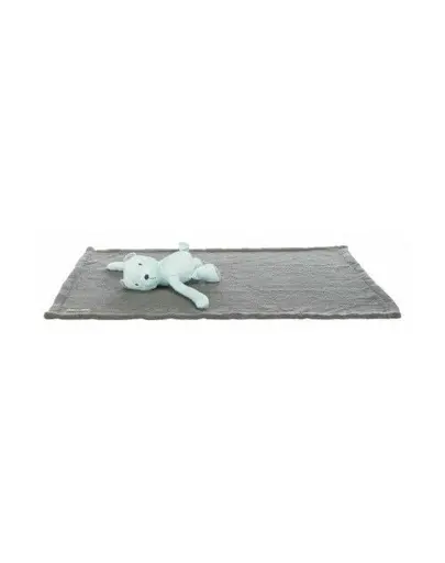 TRIXIE Set Junior patura si jucarie de plus 75 x 50 cm, gri/menta