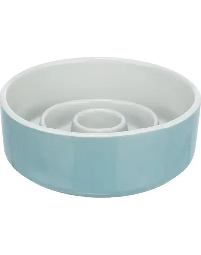 TRIXIE Slow Feeding Castron ceramic pentru hranire lenta, gri/albastru 0.45 l