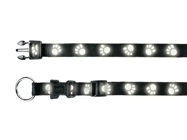 Trixie Zgarda Paw Reflectorizant 45-66 cm/25 mm Negru