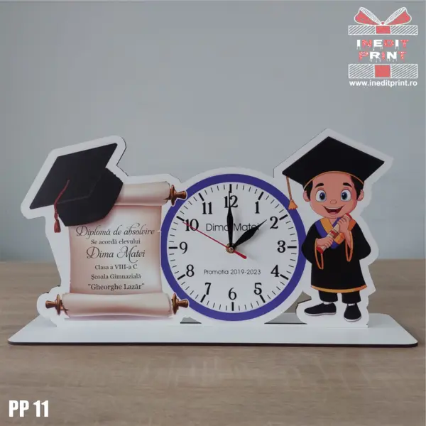 Trofeu personalizat cu ceas PP11