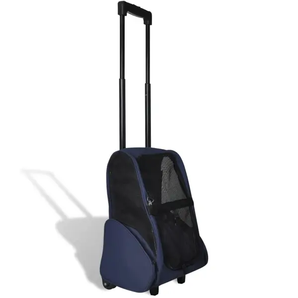 Troller pentru animale de companie multifunctional, pliabil, albastru