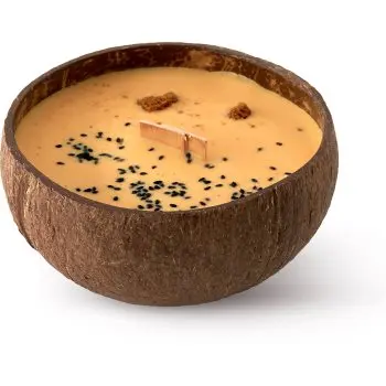 Tropicandle Vanilla & Caramel lumânare parfumată cu fitil din lemn
