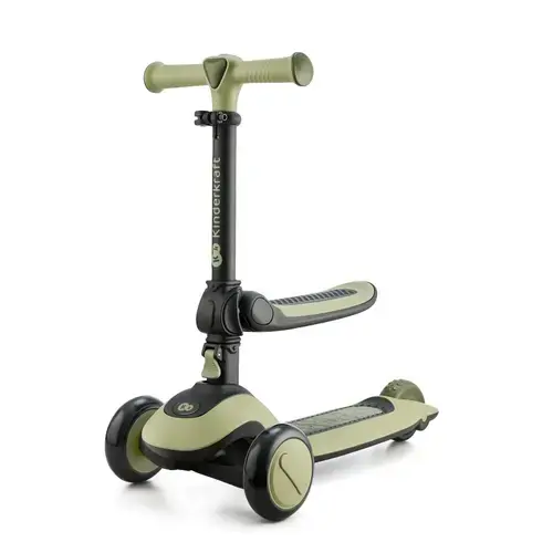 Trotineta copii 2-in-1 cu sezut KinderKraft Halley, Verde