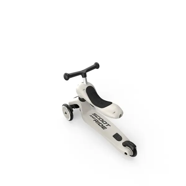 Trotineta copii cu sezut, transformabila 2 in 1, HighwayKick 1 Ash, 1-5 ani, pana la 50 kg, Scoot Ride