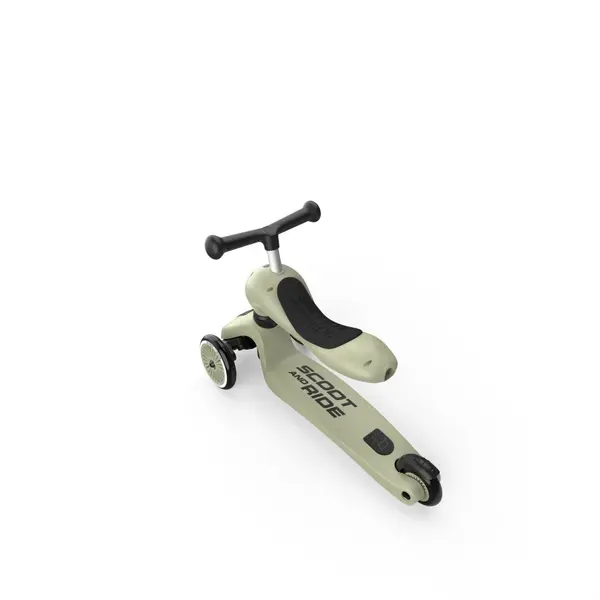 Trotineta copii cu sezut, transformabila 2 in 1, HighwayKick 1 Olive, 1-5 ani, pana la 50 kg, Scoot Ride