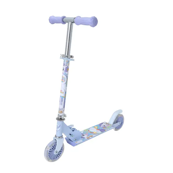 Trotineta cu 2 roti, pliabila, Evo, Light Up Inline Scooter, Unicorni