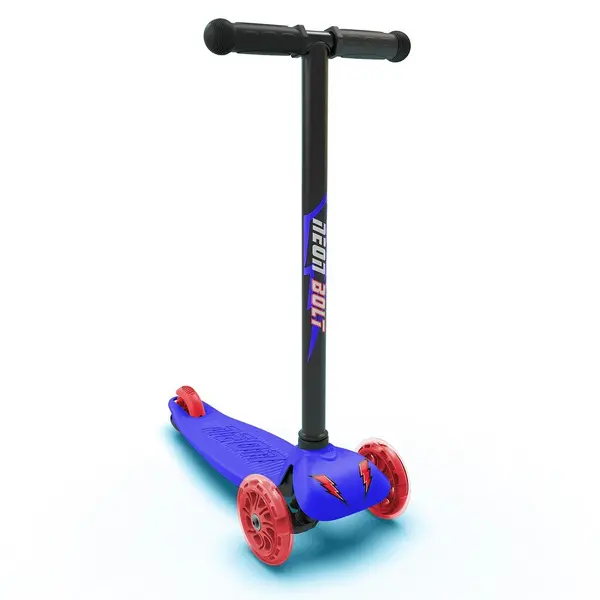 Trotineta cu 3 roti Neon Bolt blue, roti Led, greutate admisa 25 kg