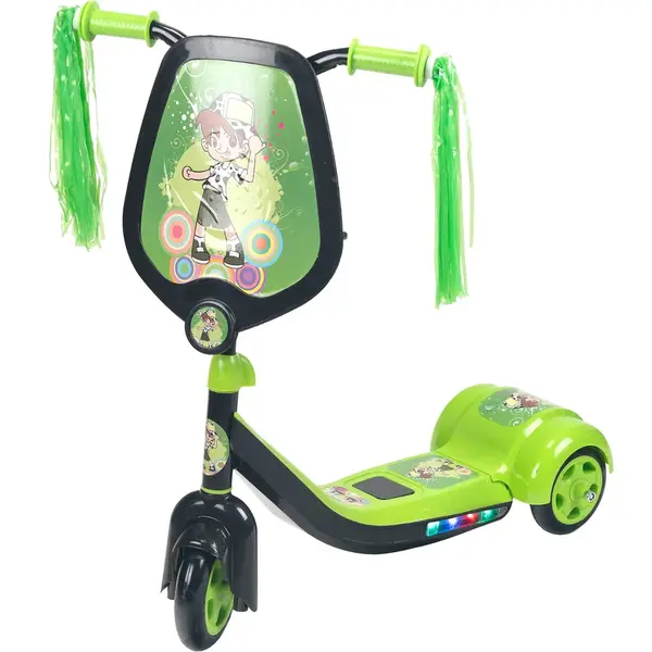 Trotineta de copii, Action One, Scout, cu lumini si muzica, Verde