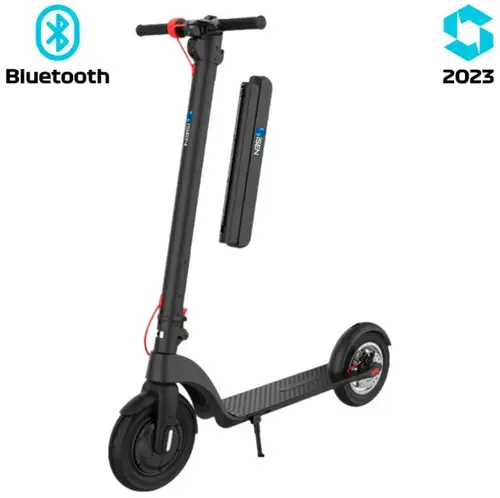 Trotineta electrica pliabila iSEN X8 2023, roti 10inch, motor 350W, autonomie maxima 45km, viteza pana la 25km/h, baterie detasabila (Negru)