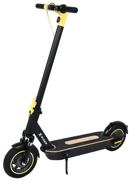 Trotineta electrica Xrider M10me, roti 10inch, motor 1000W, autonomie maxima 65km, viteza 35km/h, baterie 12Ah (Negru/Galben)